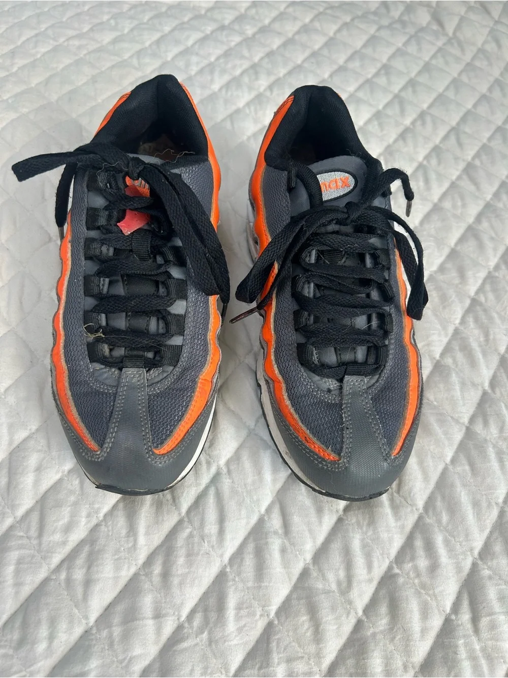 Youth Gray & Orange Nike Air Max